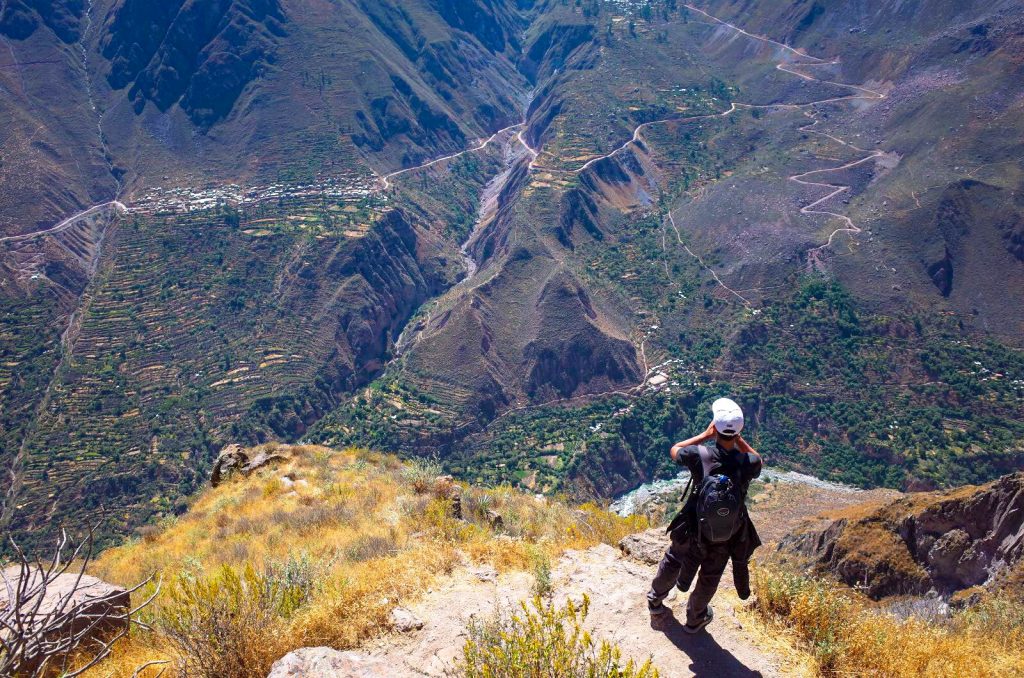 Testing out my echo at the Colca Canyon in Arequipa, Peru.